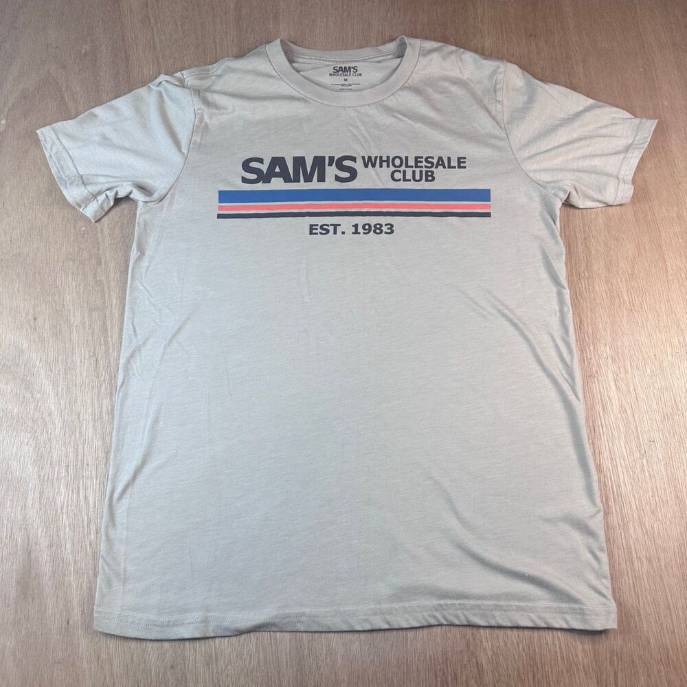 Sam’s Club T-Shirt Medium Tan Funny Retro Grocery‎ Warehouse Tee